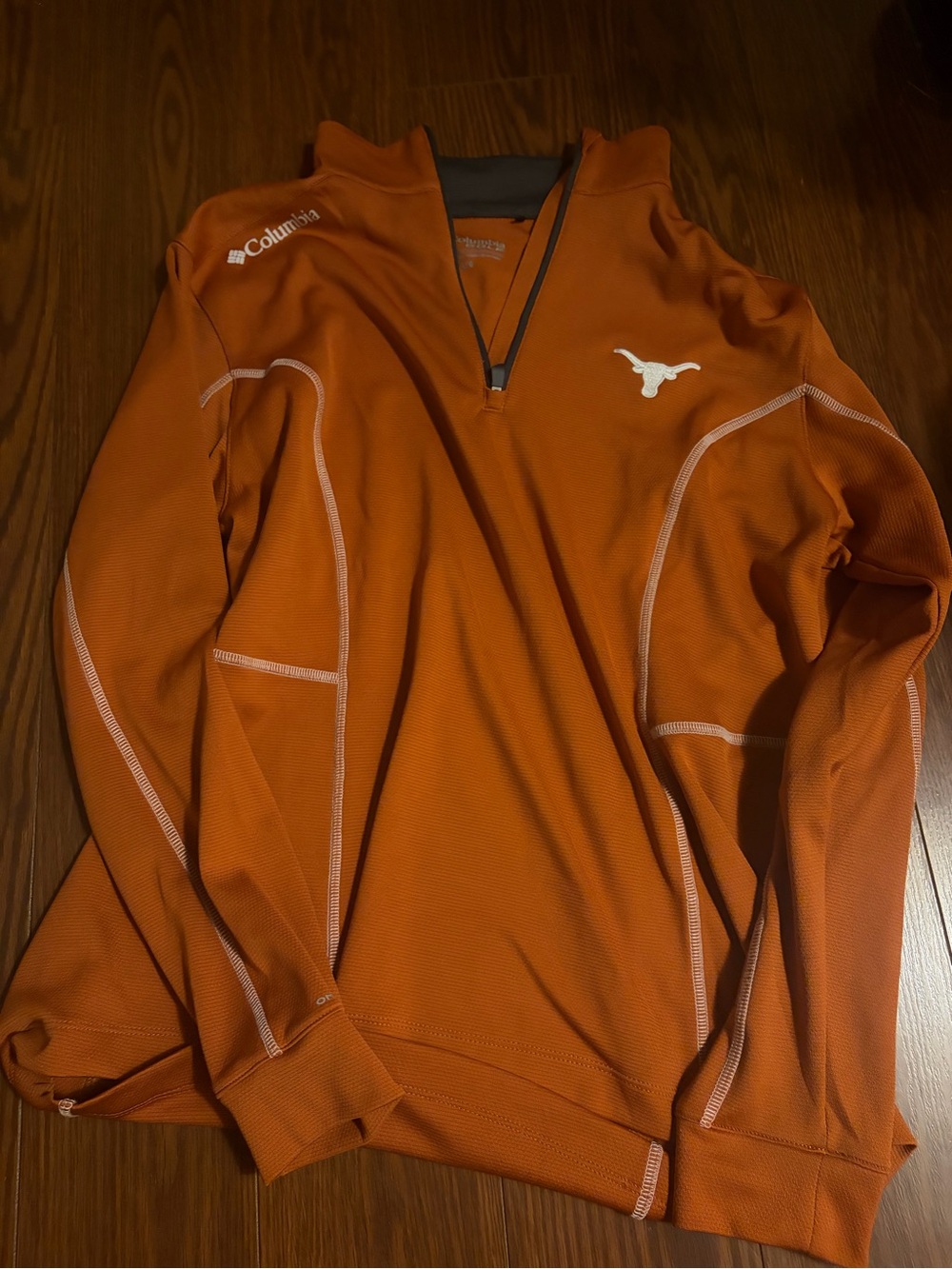 Columbia Men's burnt Orange Zip Pullover Texas longhorns